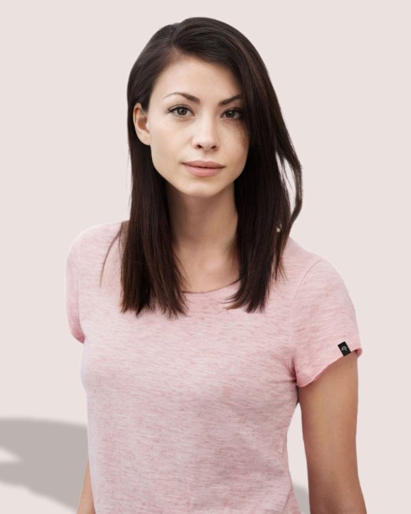 ― % ― JAN 8015  ― Damen Bio-Baumwolle Flammgarn T-Shirt - Denim Blau [L] Verkauf – Bild 3