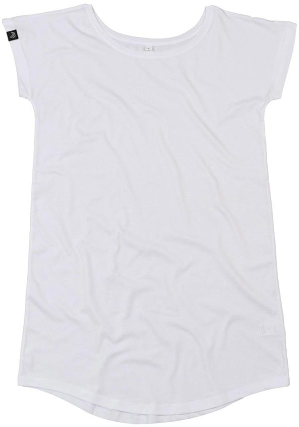 ― % ― MTS M099  ― Damen Bio-Baumwolle T-Shirt Dress - Weiß [S] Verkauf – Bild 3