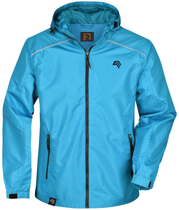 JAN 1118 ― Windbreaker Rain Jacket - Türkis   Grau Schn?ppchen