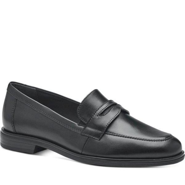black leather casual closed loafers Online